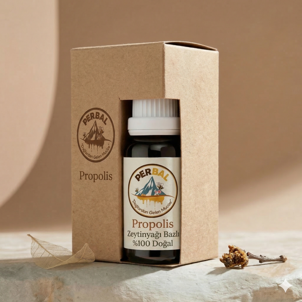 PERBAL propolis şişesi ve kutusu